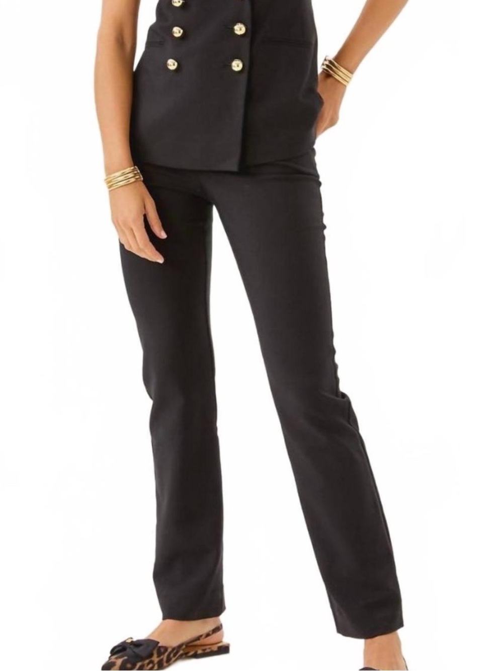 Lilly Pulitzer Noir Black Demaria Stretch Dress Pants